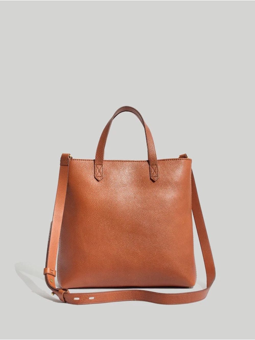 Madewell Brown Leather Zip Top Transport Bag